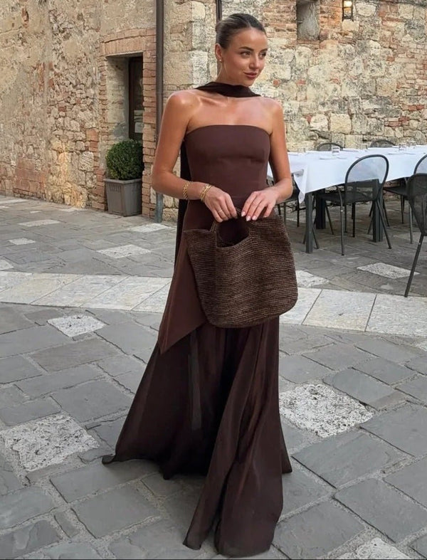 Robe maxi asymétrique transparente Ophelia