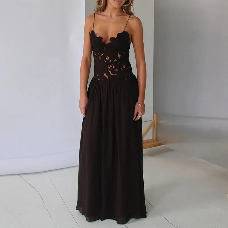 Robe dos nu Orla en dentelle et résille