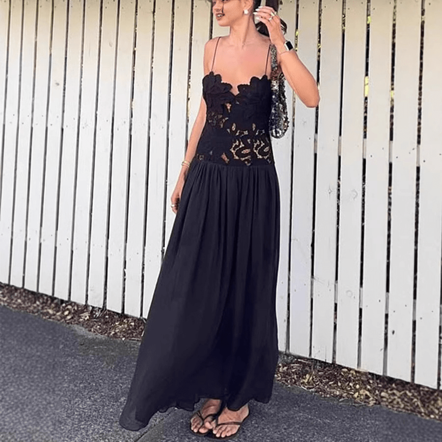 Robe dos nu Orla en dentelle et résille