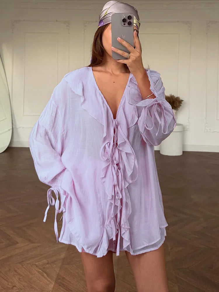 Ensemble oversize à volants
