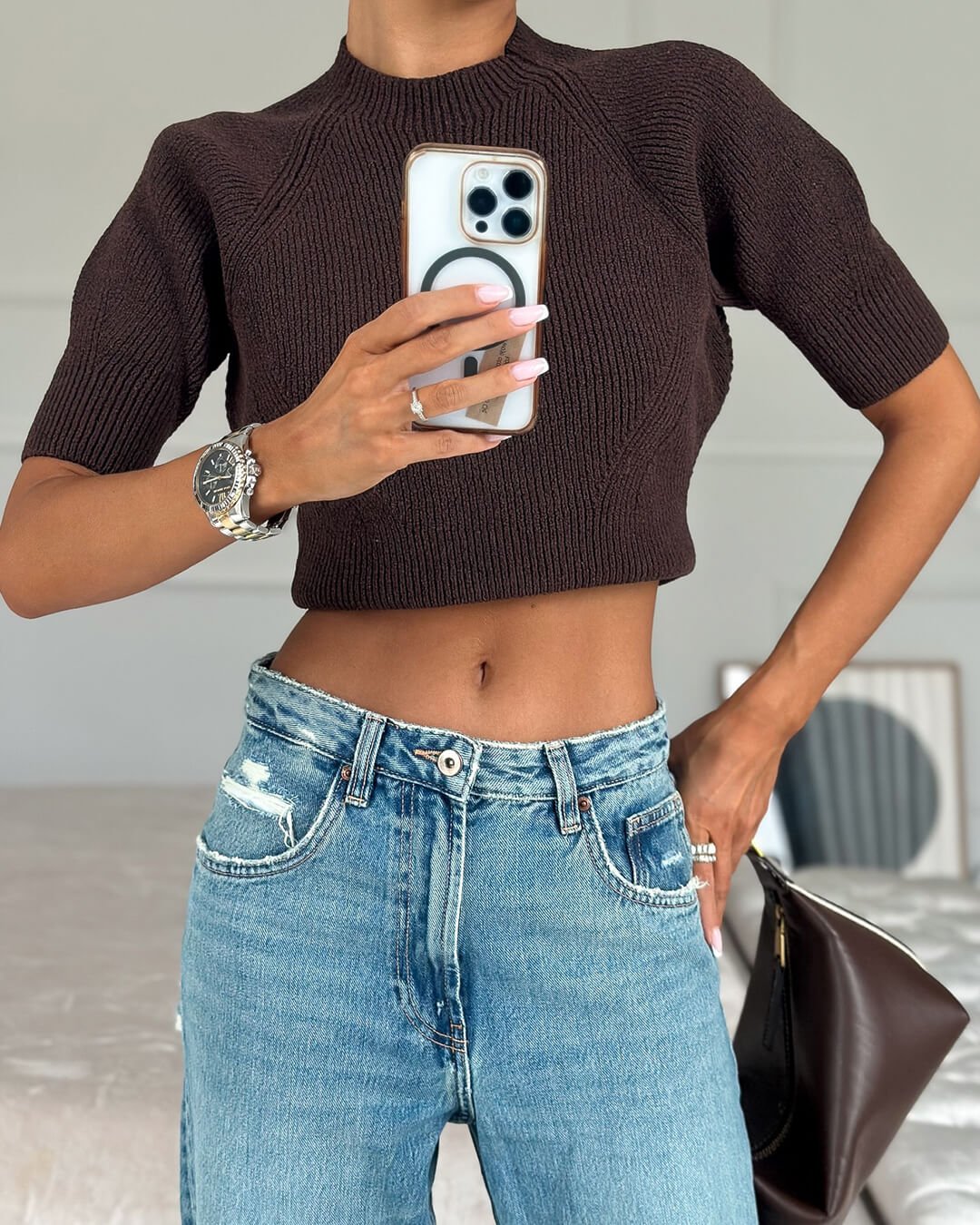 Crop top en maille sans coutures Paloma