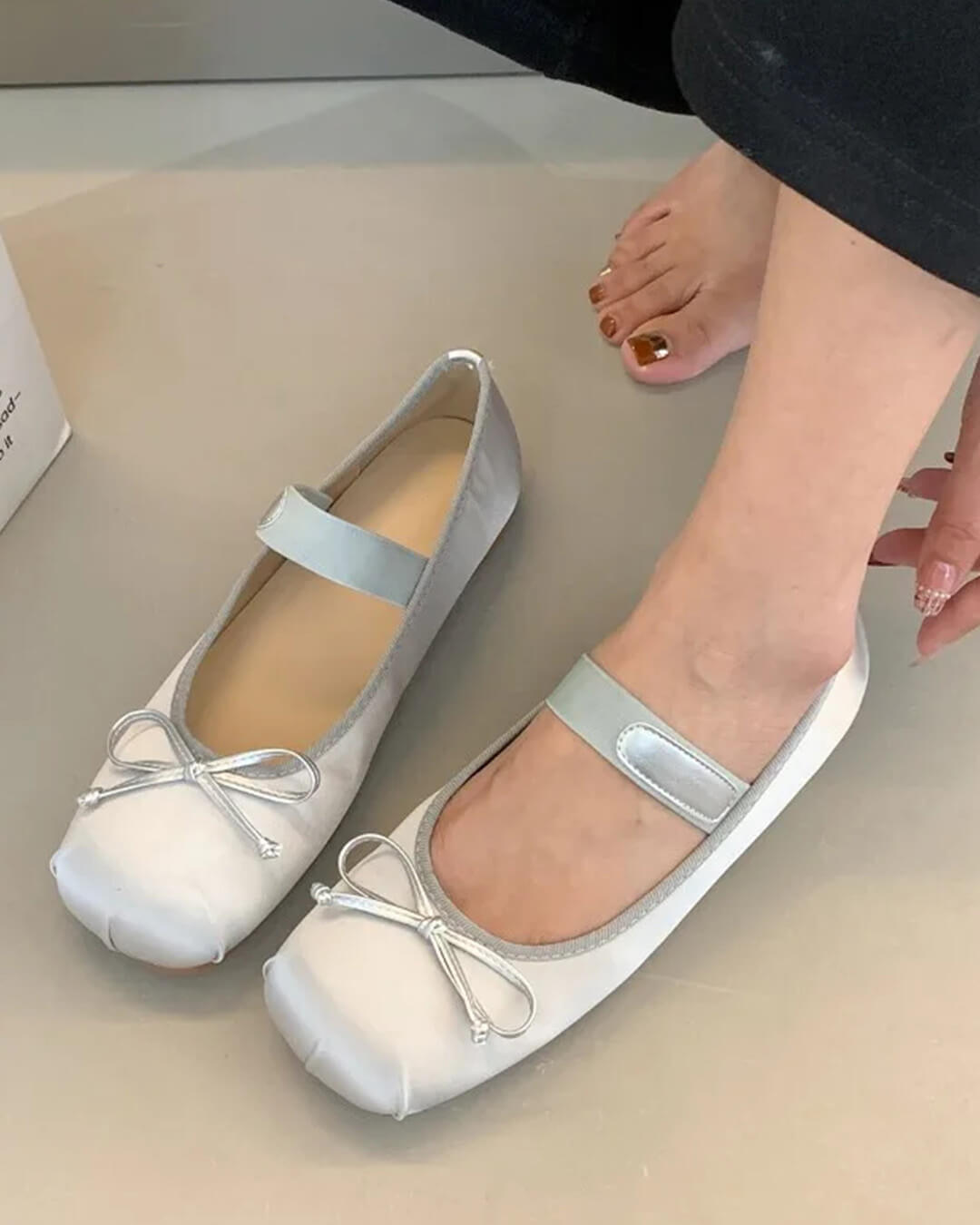 Ballerines en satin Pamela avec nœud