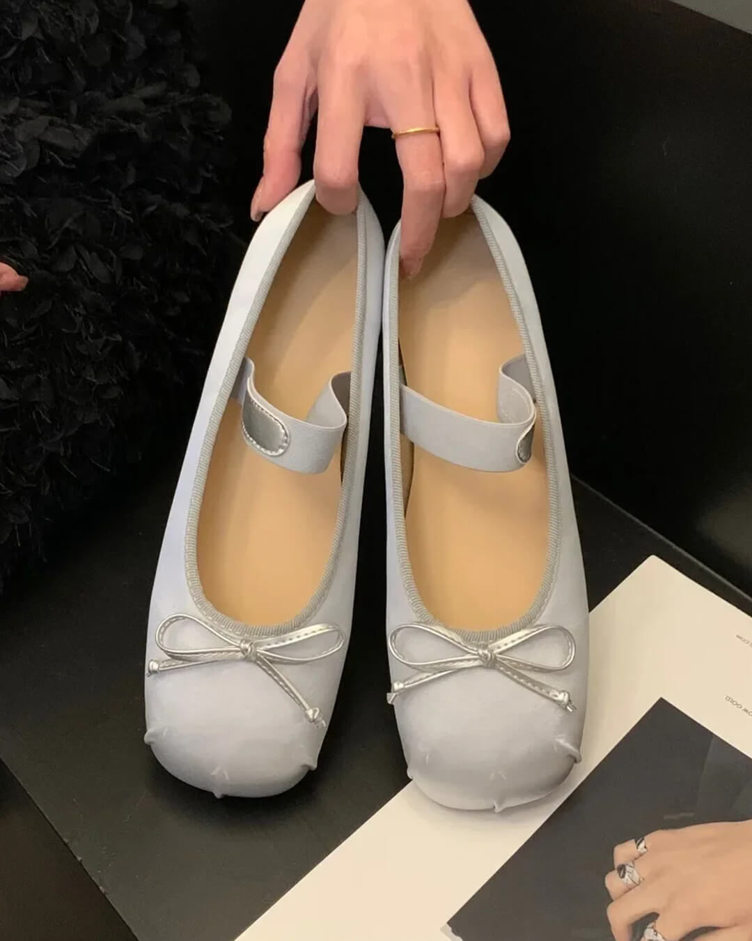 Ballerines en satin Pamela avec nœud