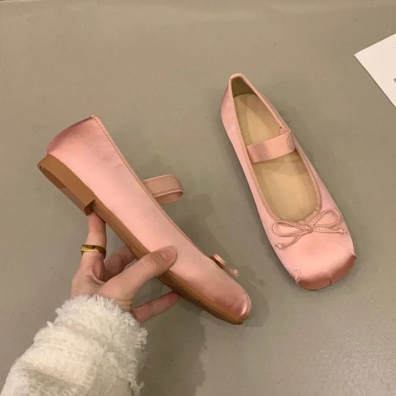 Ballerines en satin Pamela avec nœud