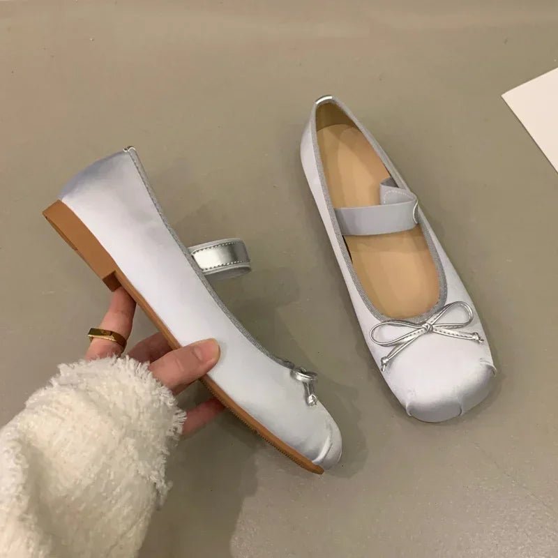 Ballerines en satin Pamela avec nœud