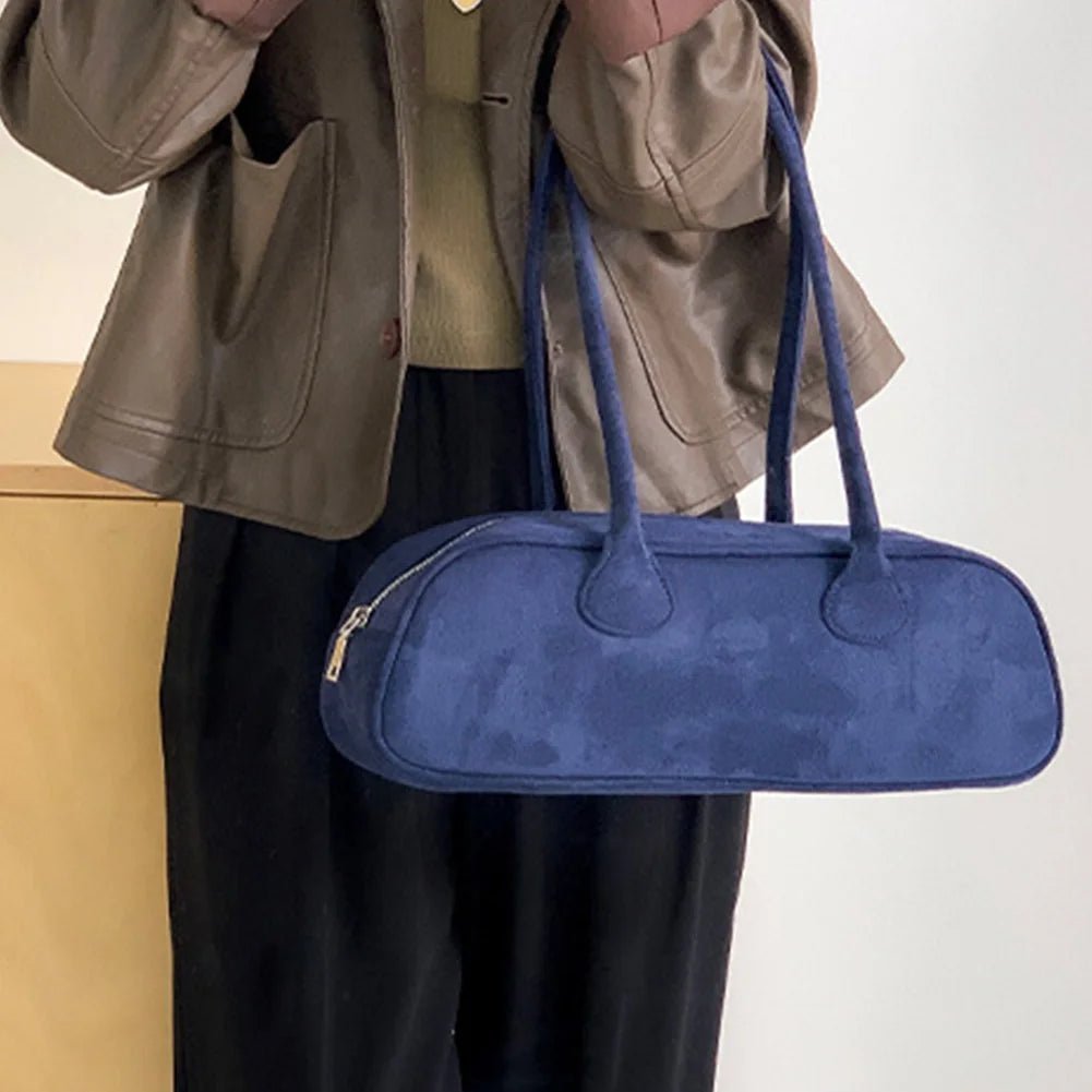 Sac baguette en daim Pauleen