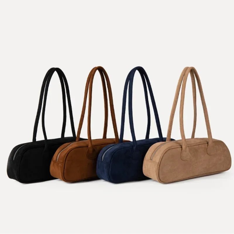 Sac baguette en daim Pauleen