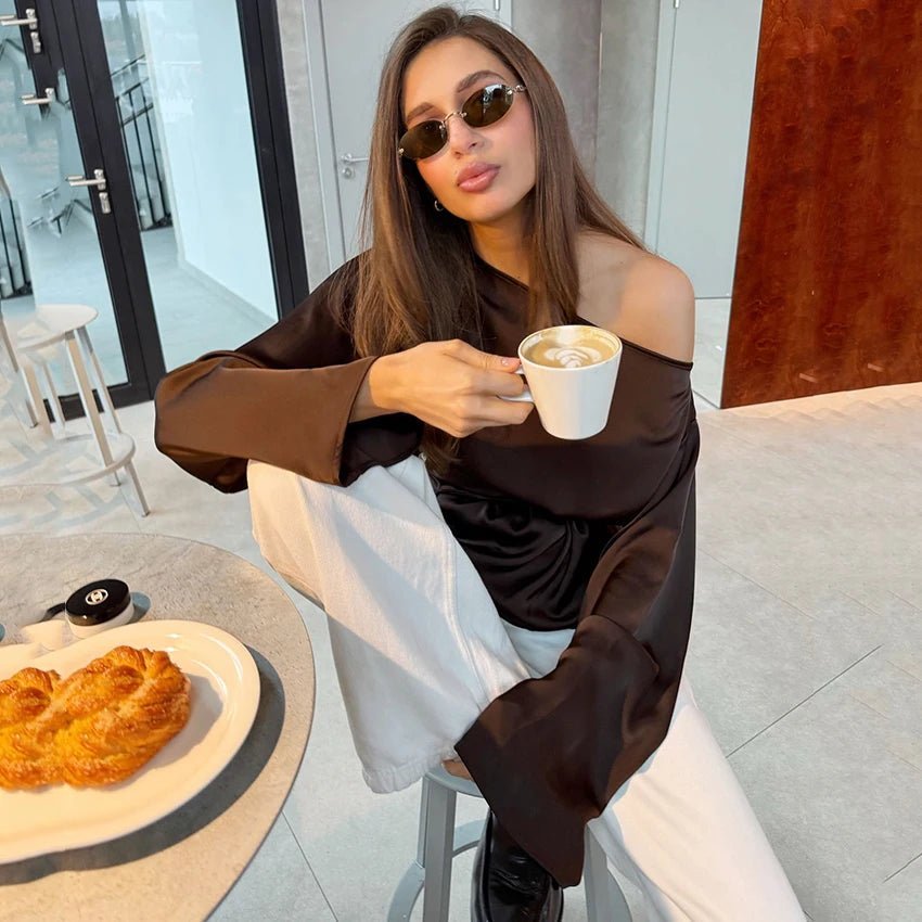 Blouse en satin Penelope à nouer dans le dos
