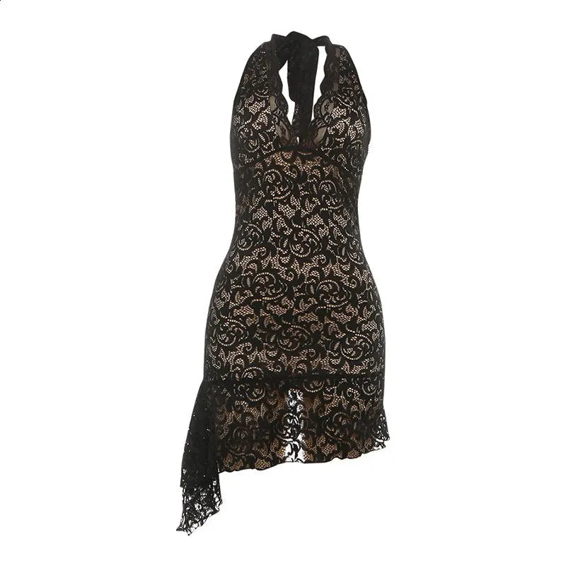 Mini-robe dos nu à col licou Polly