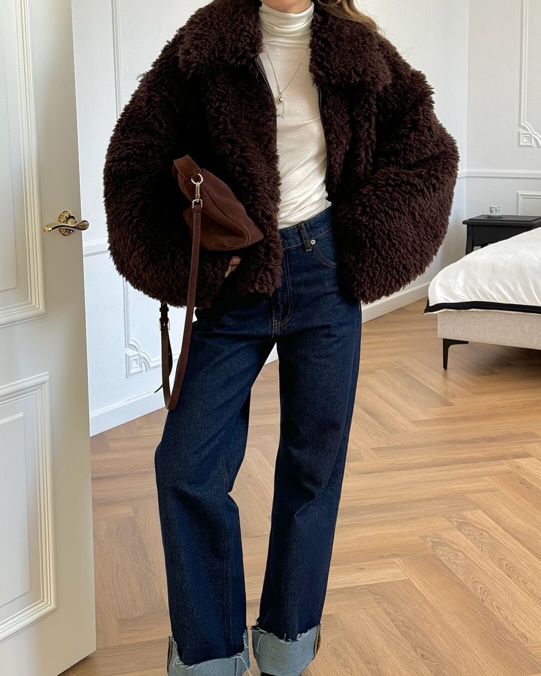 Veste Porsha effet peluche en fausse fourrure