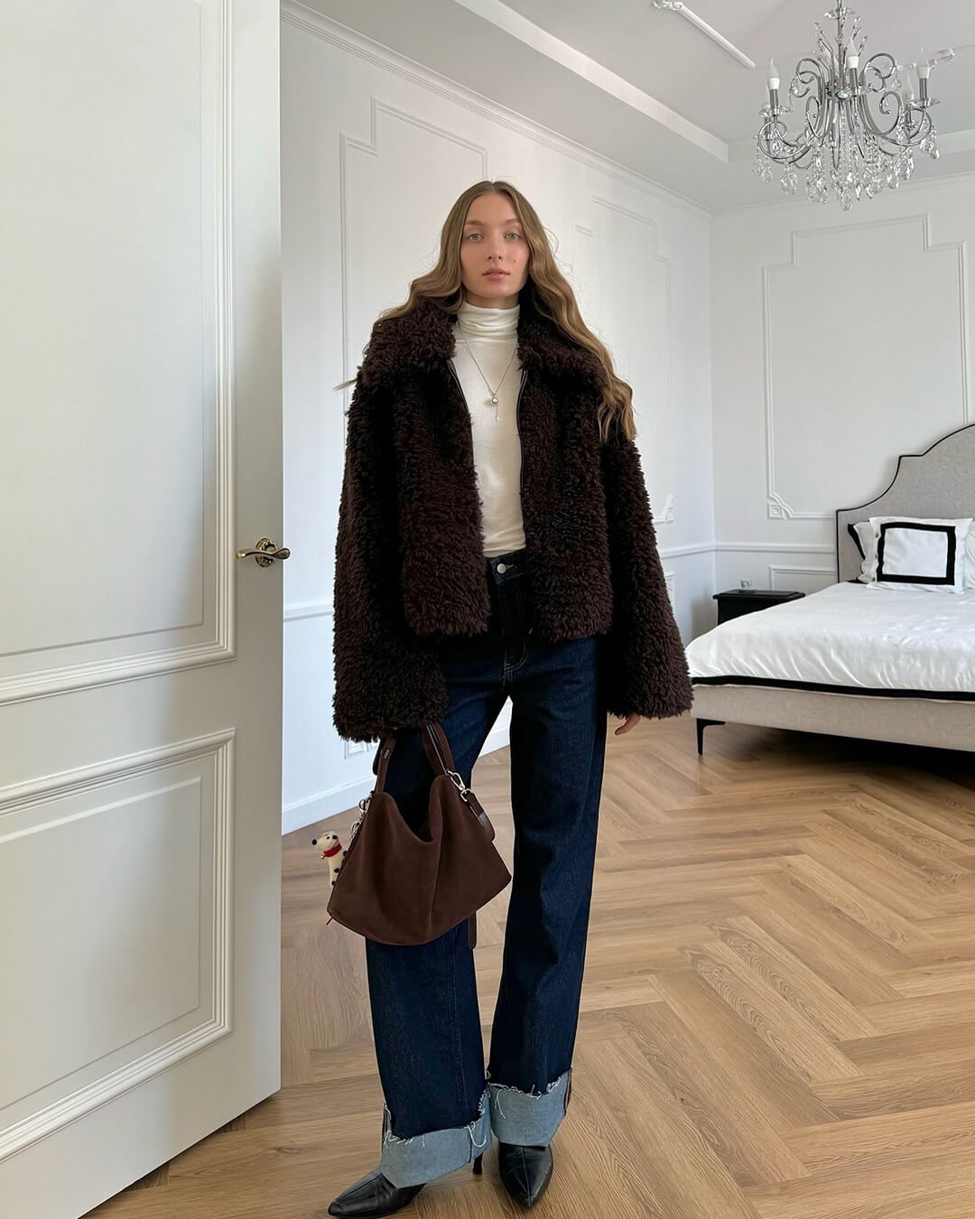 Veste Porsha effet peluche en fausse fourrure