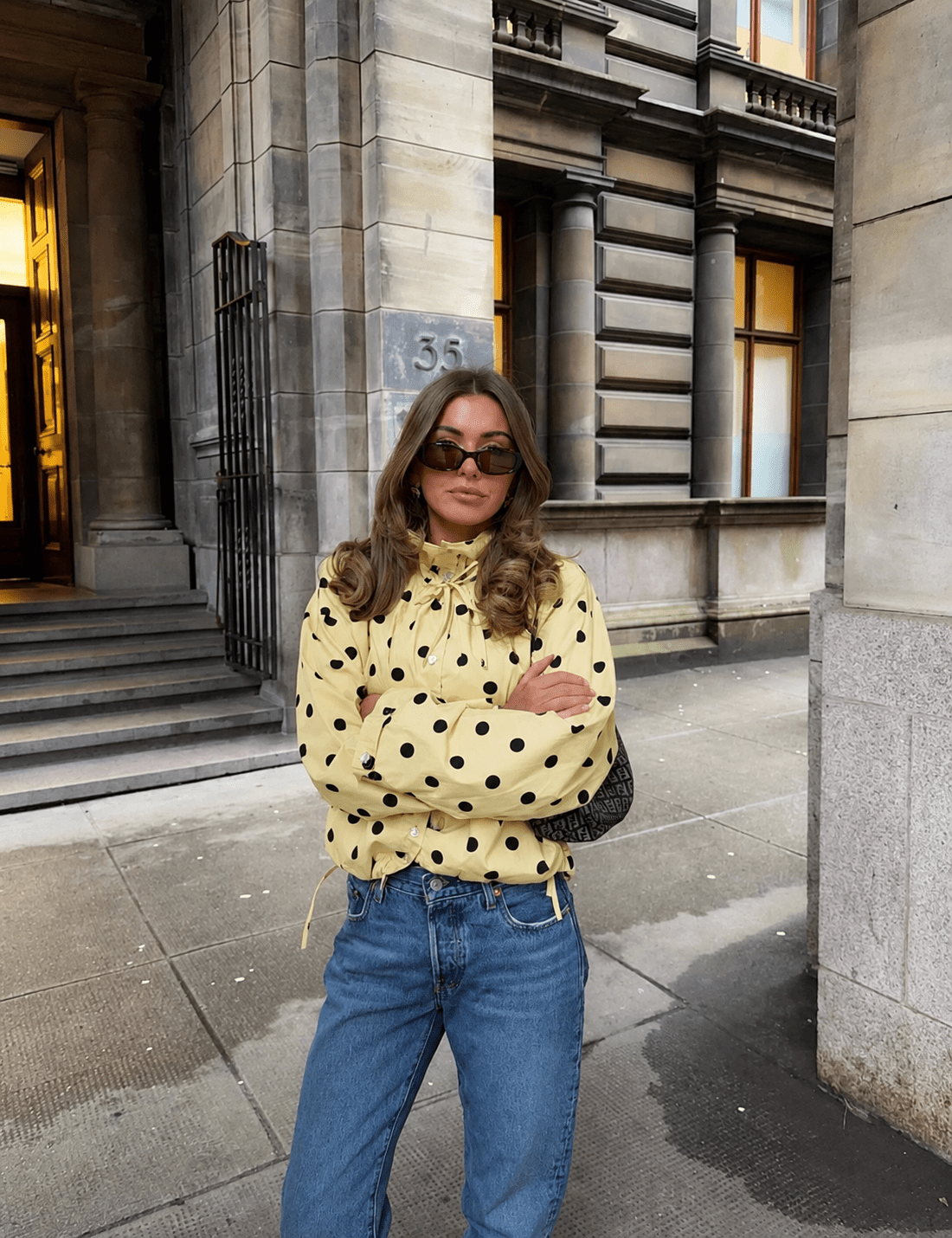 Veste à manches bouffantes et à pois Presley