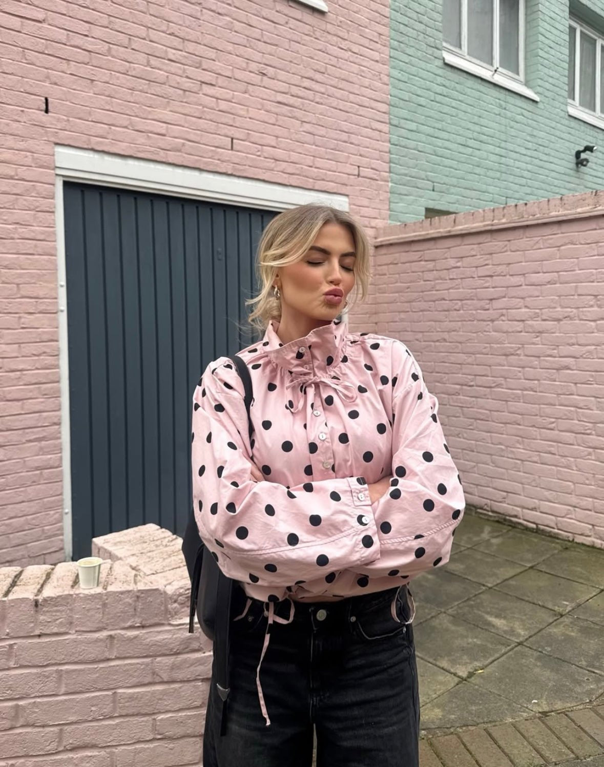 Veste à manches bouffantes et à pois Presley