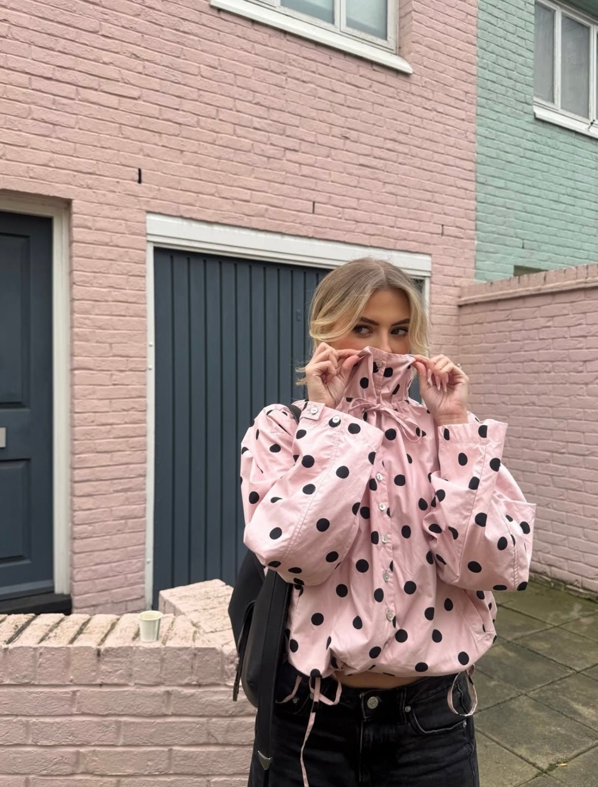 Veste à manches bouffantes et à pois Presley