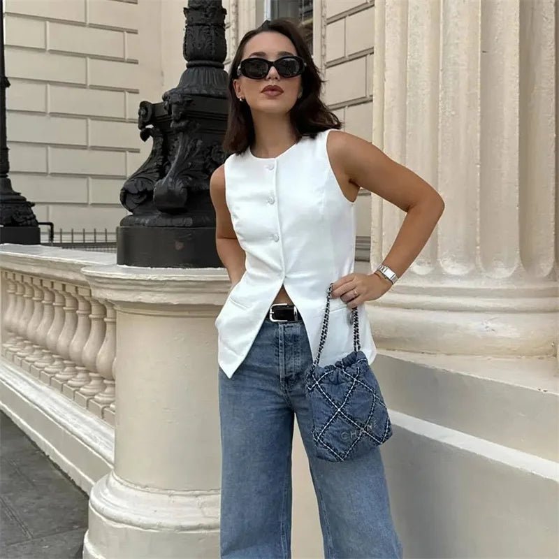 Top gilet Priya boutonné