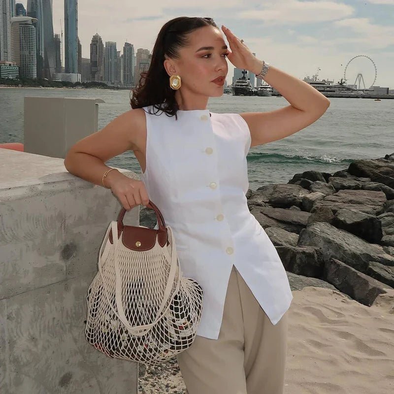 Top gilet Priya boutonné