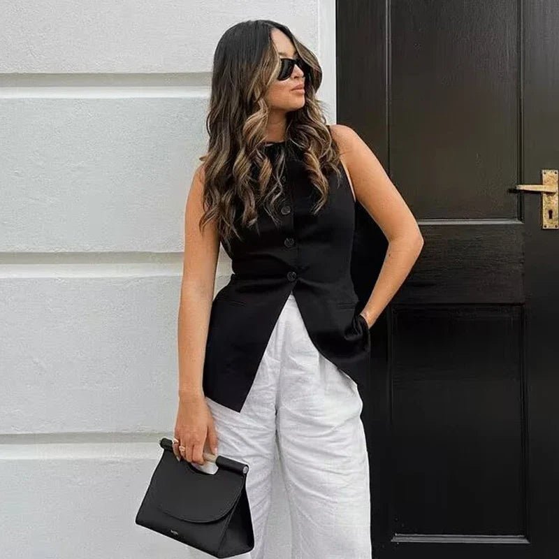 Top gilet Priya boutonné
