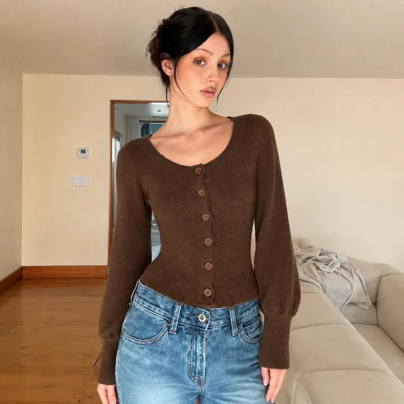 Gilet en maille à manches bouffantes Mae