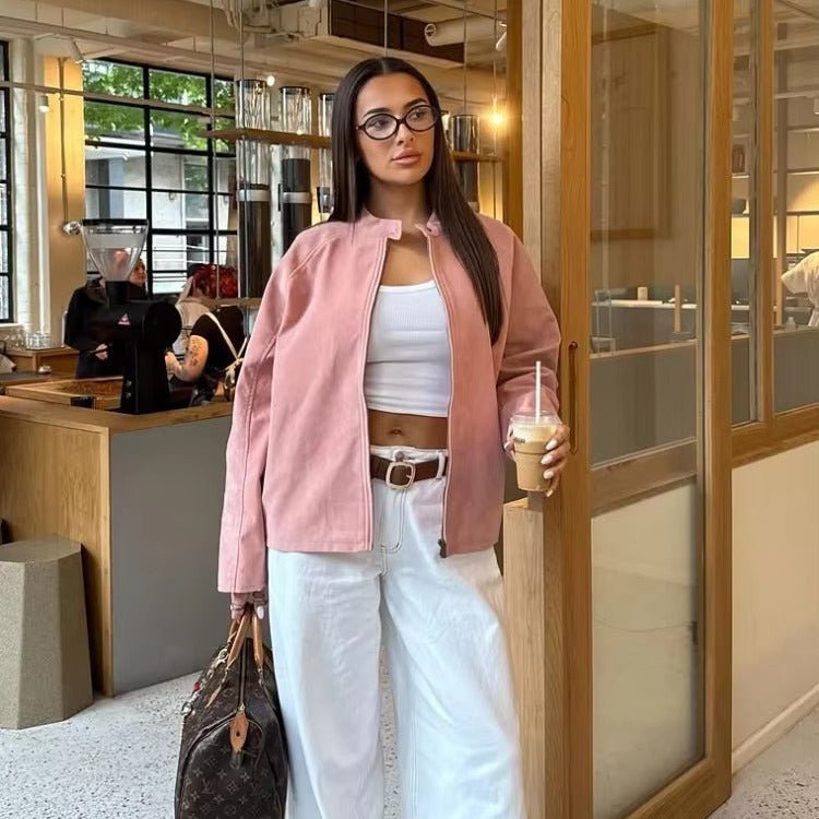 Blouson aviateur en daim Queenie