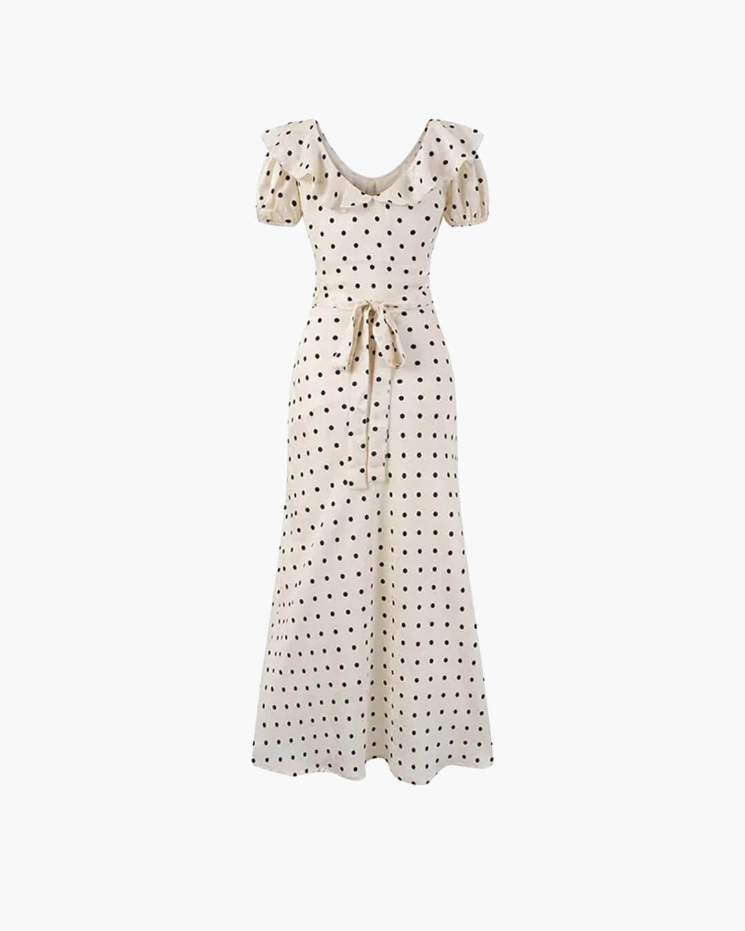 Robe longue Rachel à pois et col en V