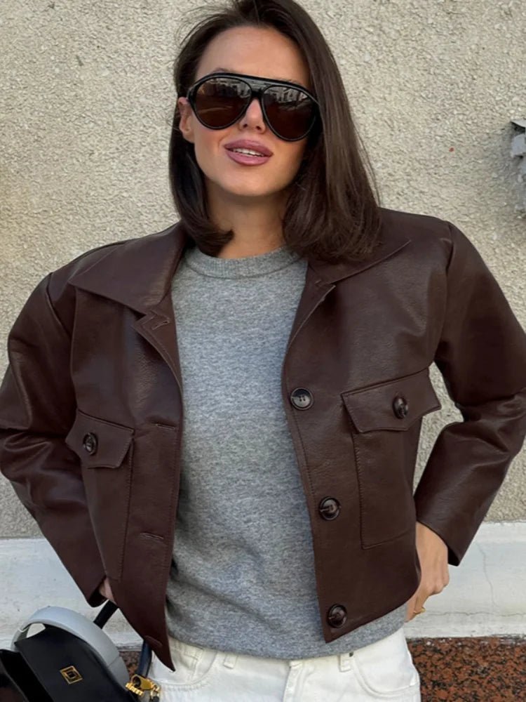 Veste courte en similicuir Rachelle