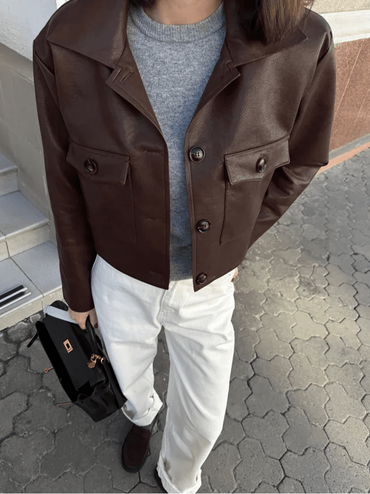 Veste courte en similicuir Rachelle