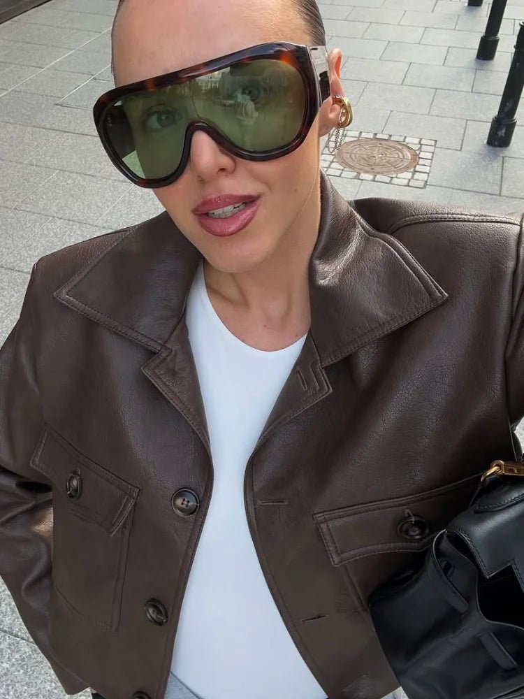 Veste courte en similicuir Rachelle