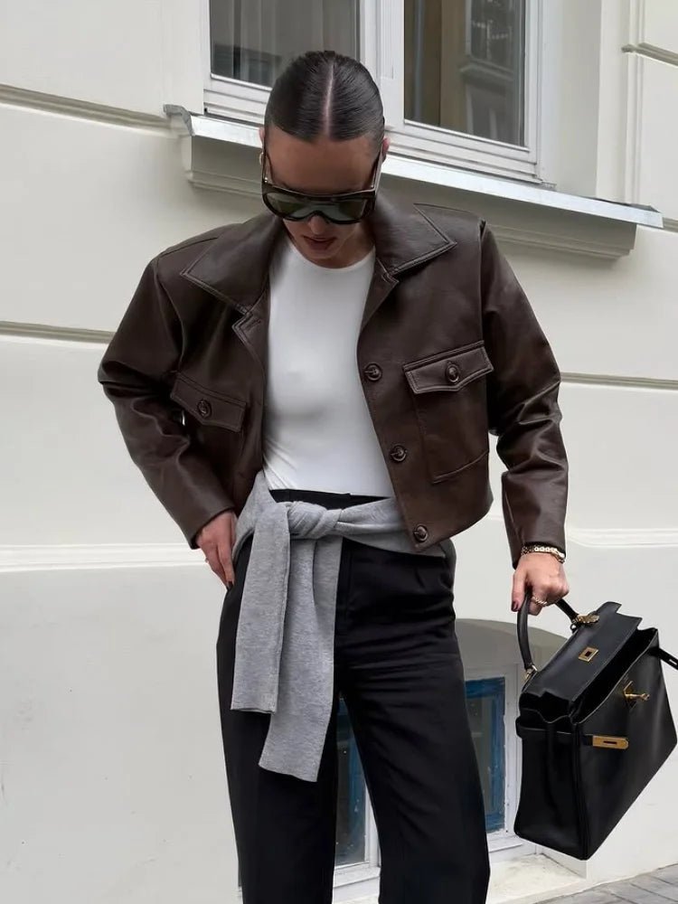 Veste courte en similicuir Rachelle