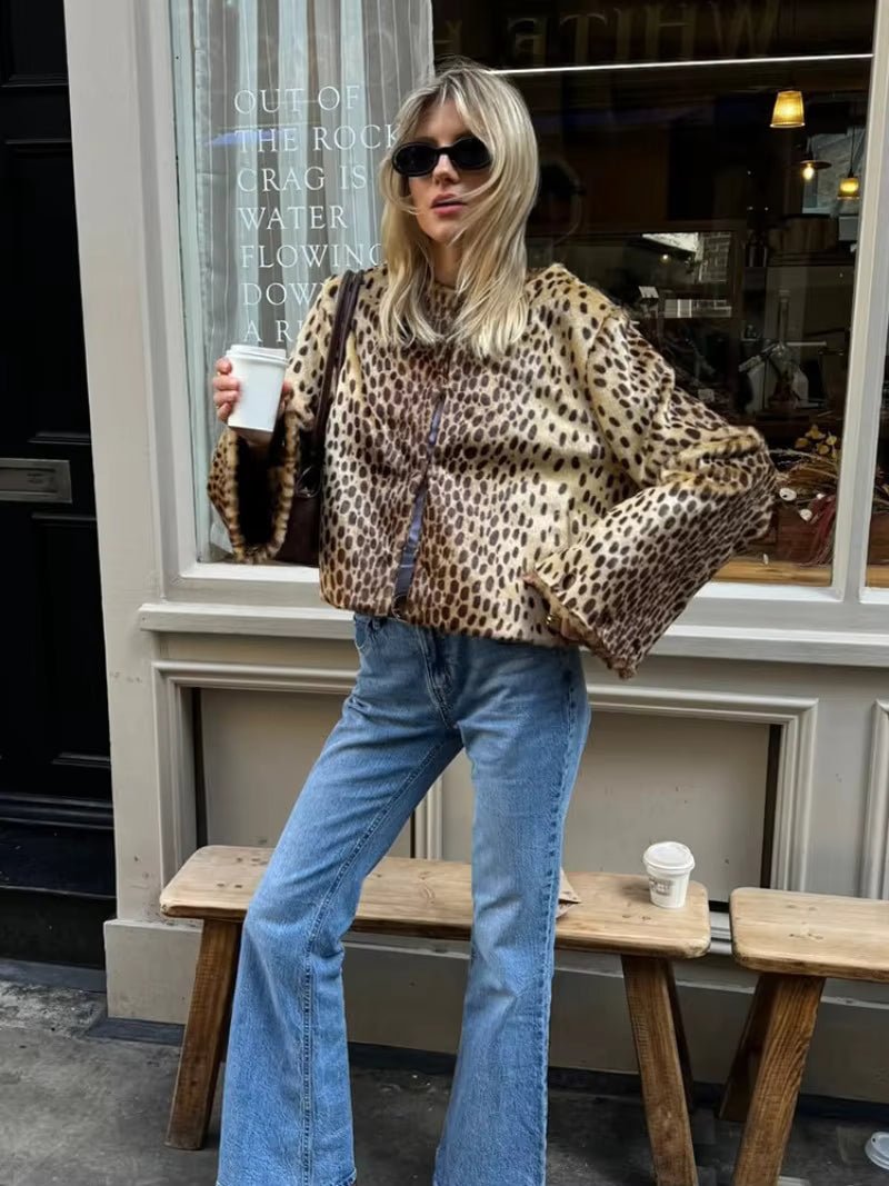 Veste Rebecca en fausse fourrure léopard
