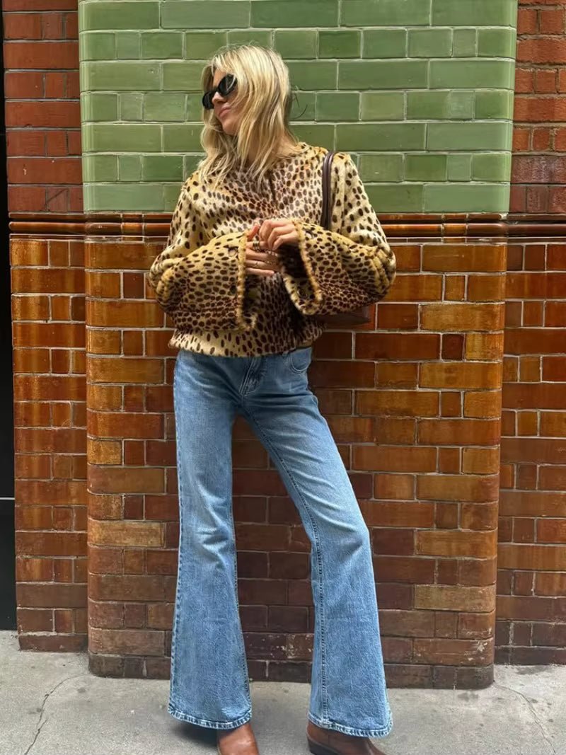 Veste Rebecca en fausse fourrure léopard