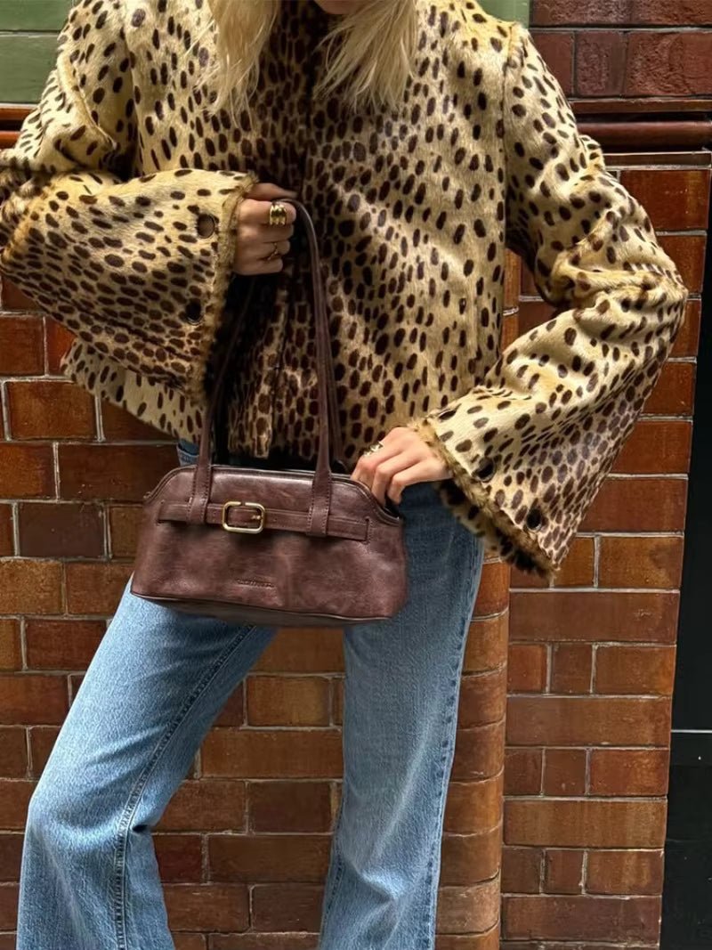Veste Rebecca en fausse fourrure léopard