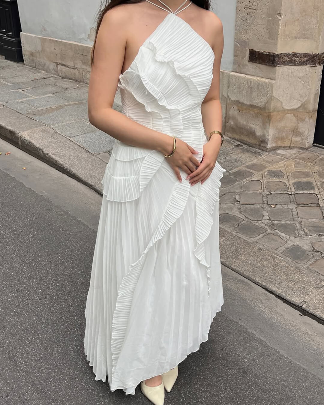 Robe de gala trapèze dos nu Renata