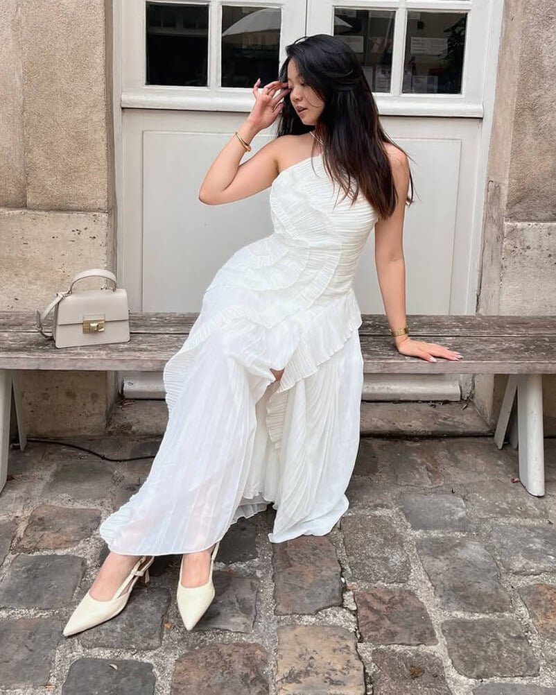 Robe de gala trapèze dos nu Renata
