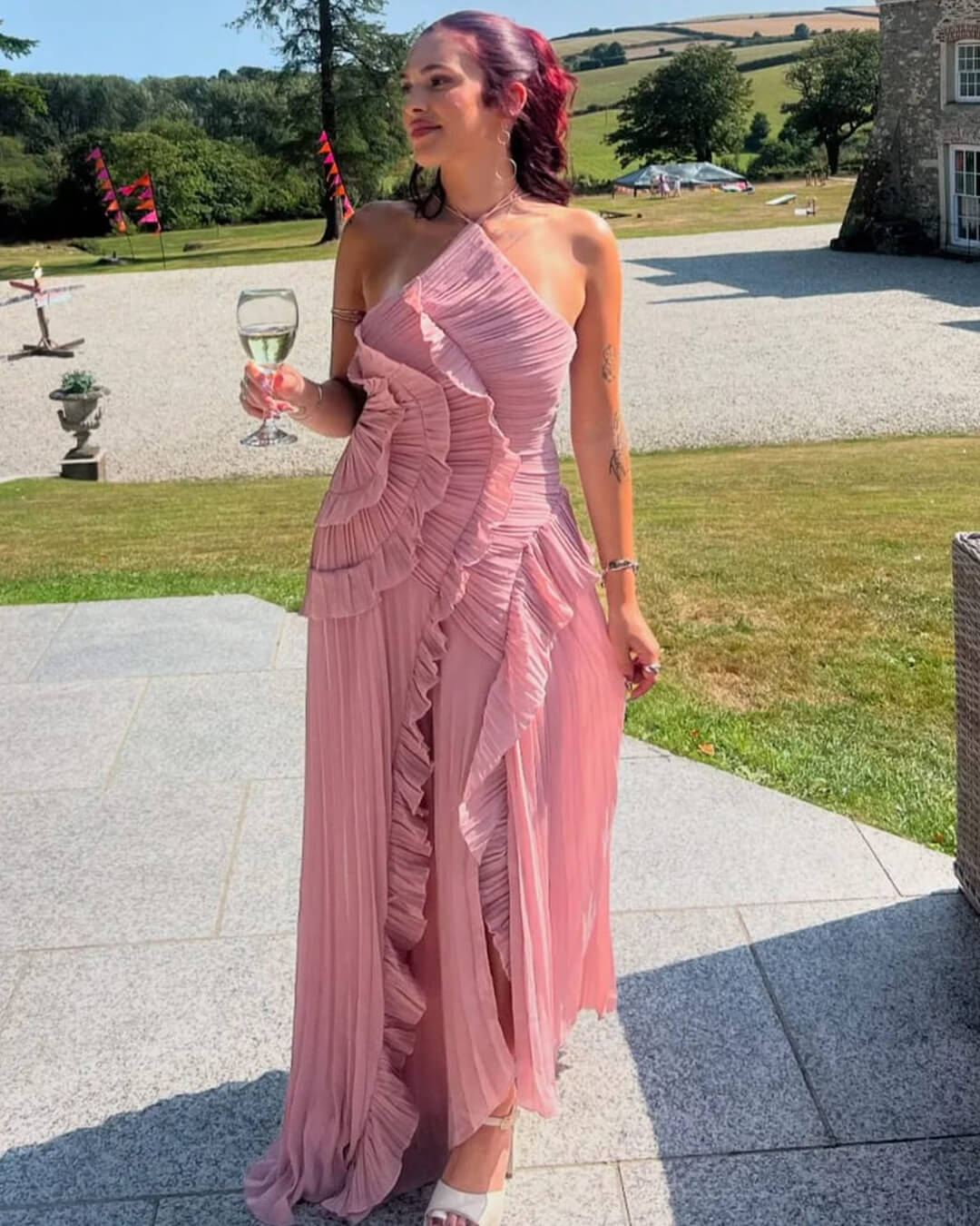 Robe de gala trapèze dos nu Renata