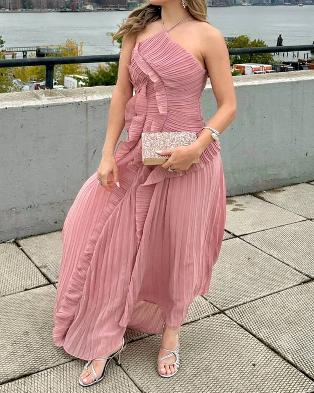 Robe de gala trapèze dos nu Renata