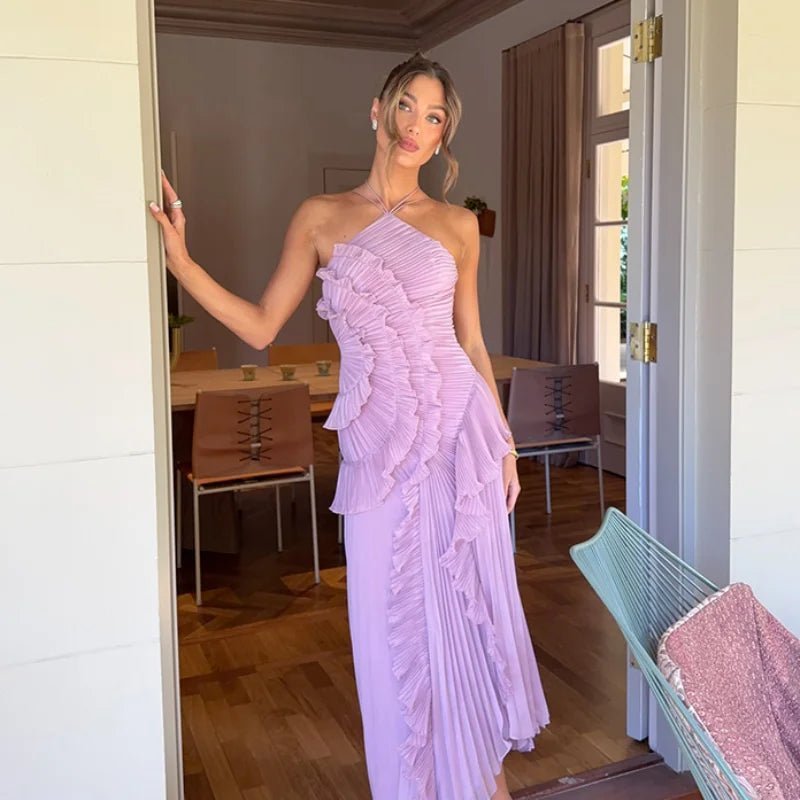 Robe de gala trapèze dos nu Renata