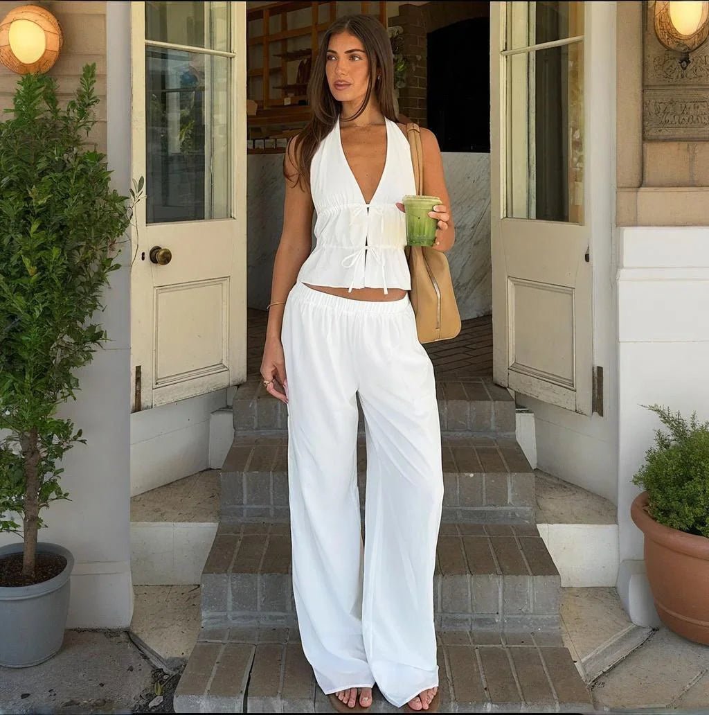 Ensemble deux pièces dos nu en coton Renata