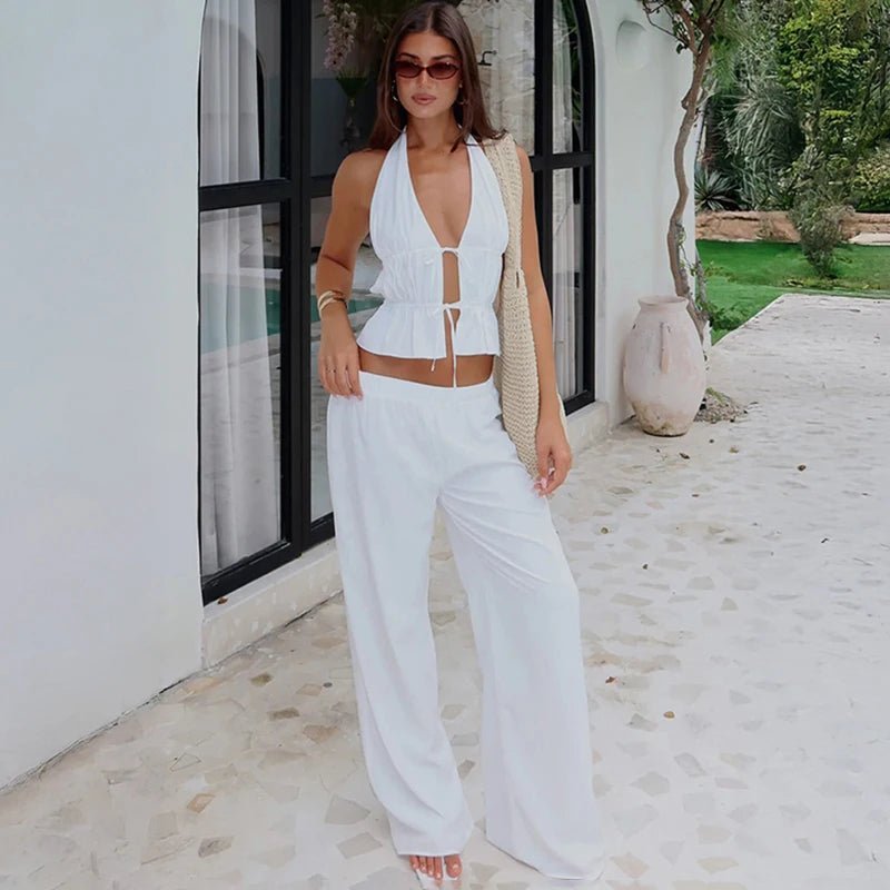 Ensemble deux pièces dos nu en coton Renata
