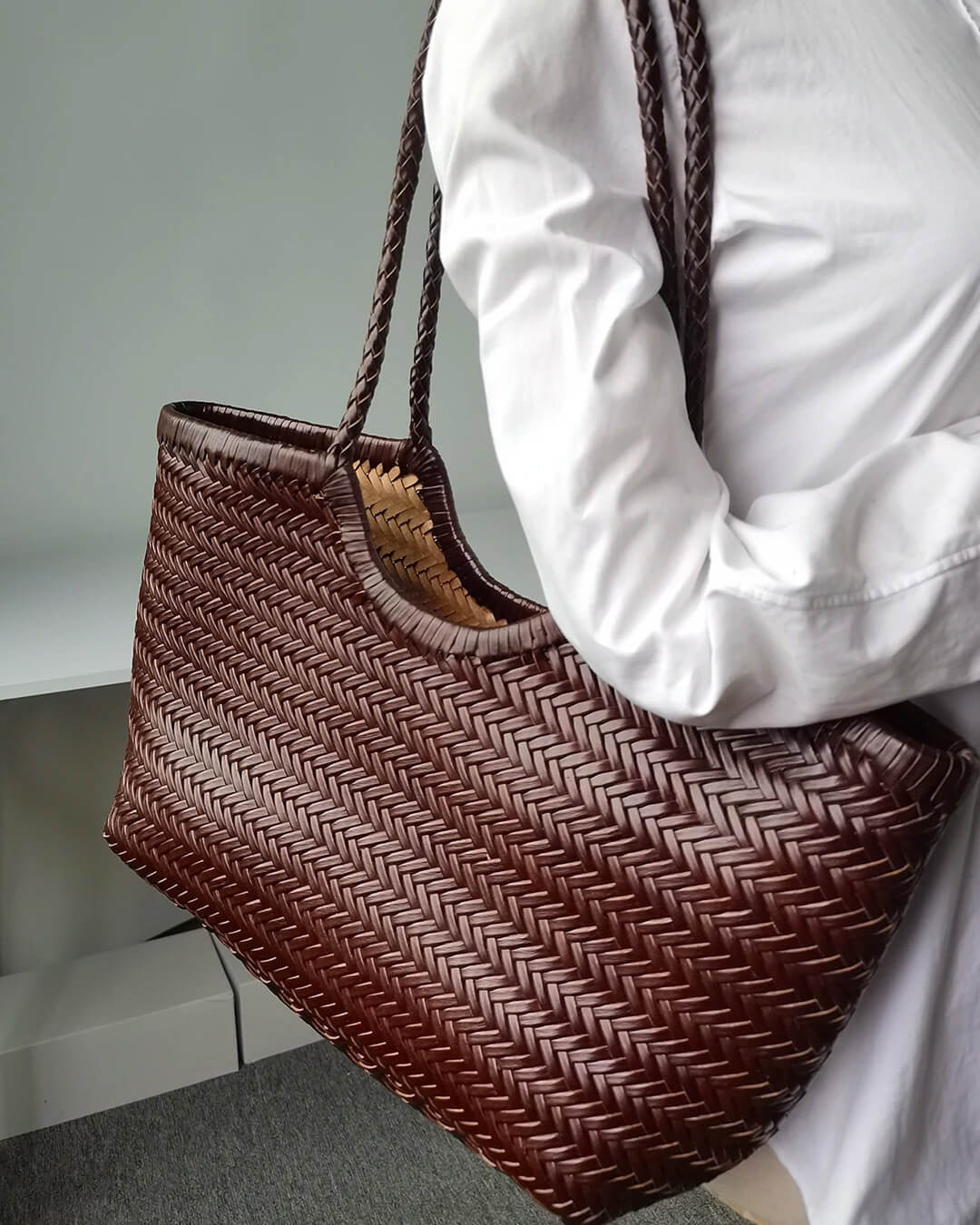 Sac tressé en similicuir Rica