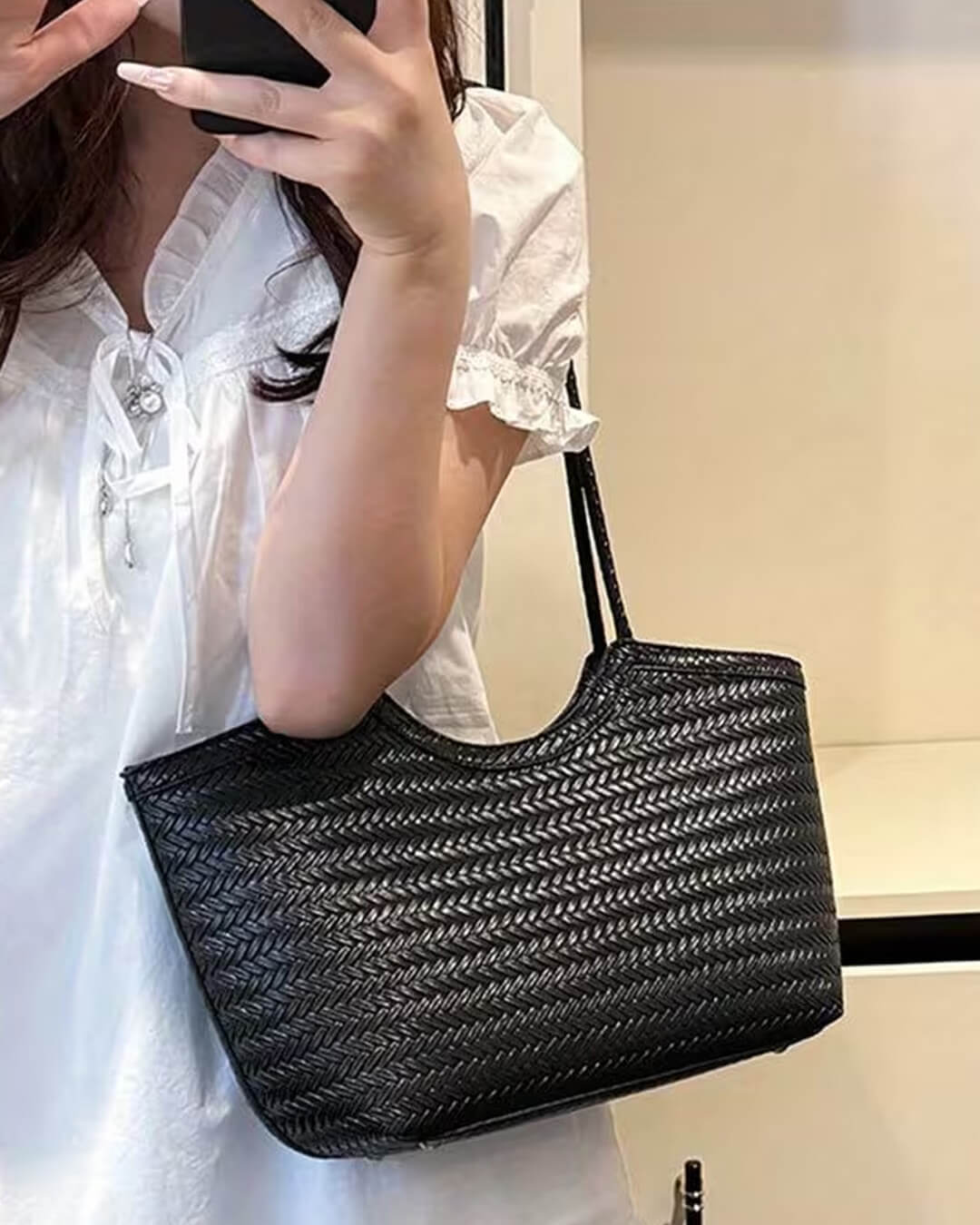 Sac tressé en similicuir Rica