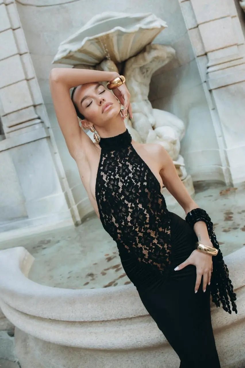 Robe longue Riona près du corps et dos nu