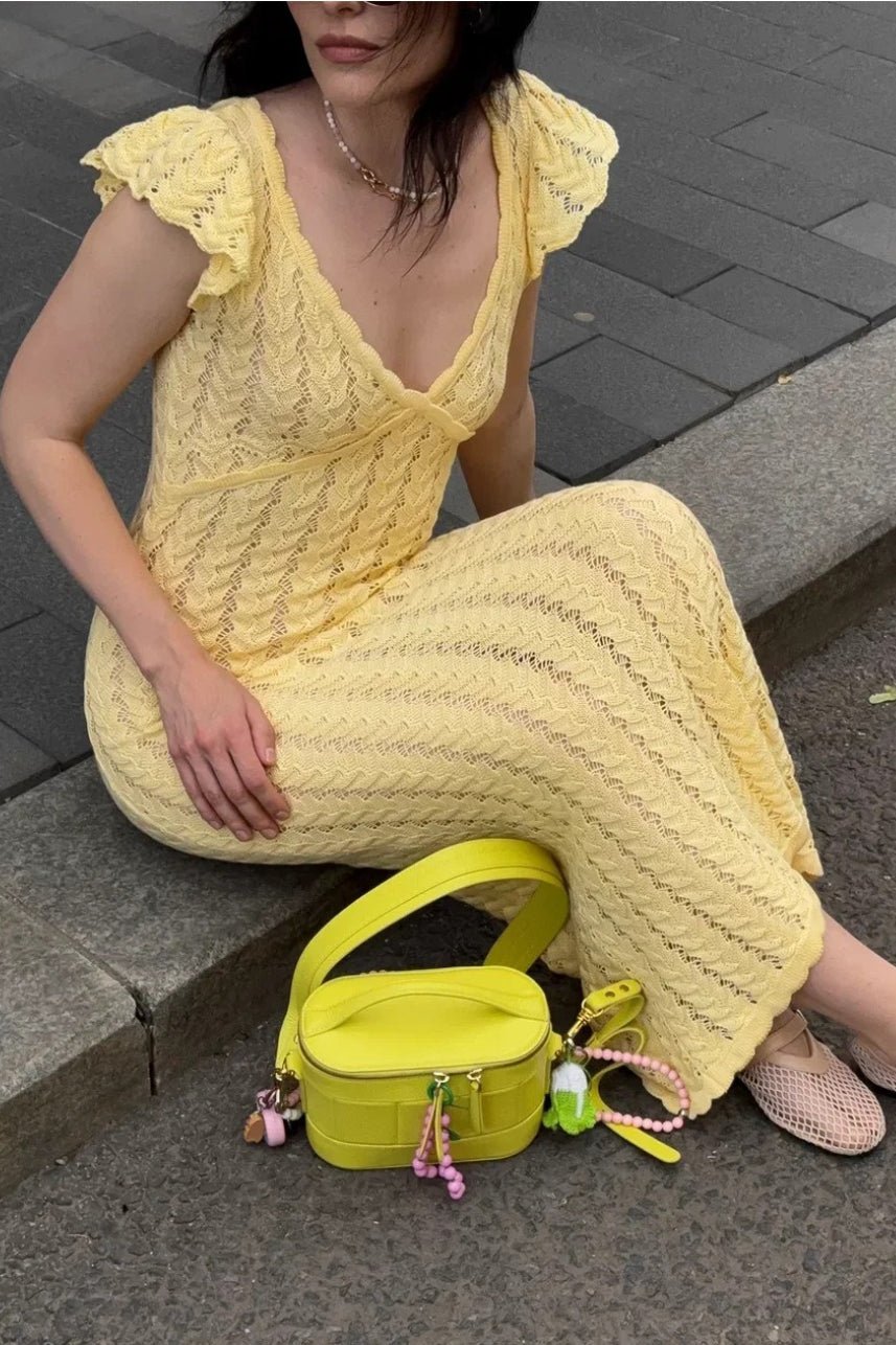 Robe midi en maille Roan à volants