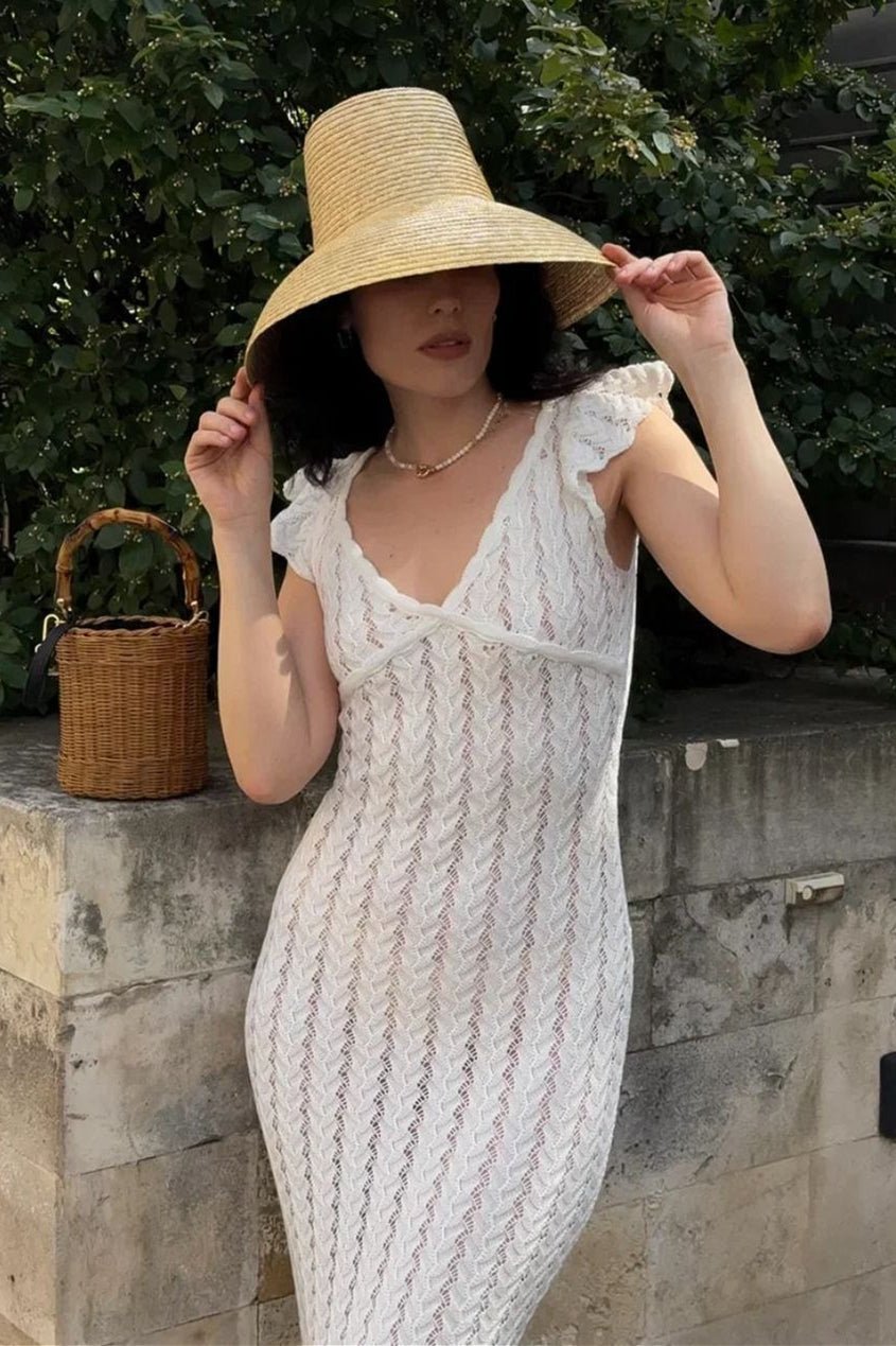 Robe midi en maille Roan à volants