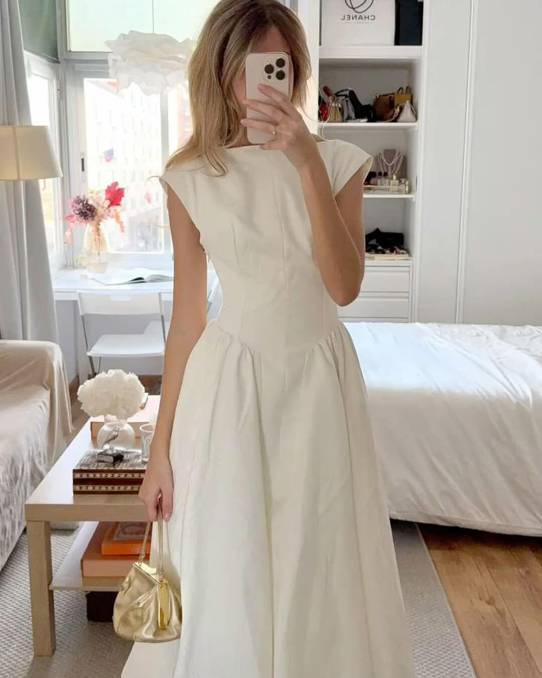 Robe midi sans manches à découpes Rosalind