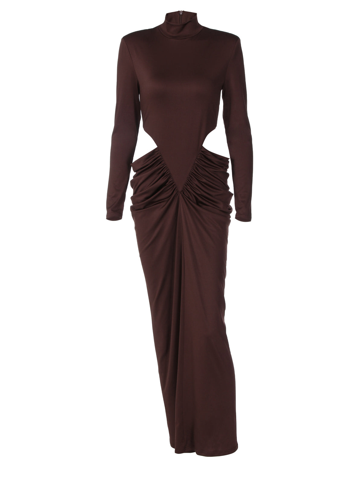 Robe longue à découpes et col montant Olympia