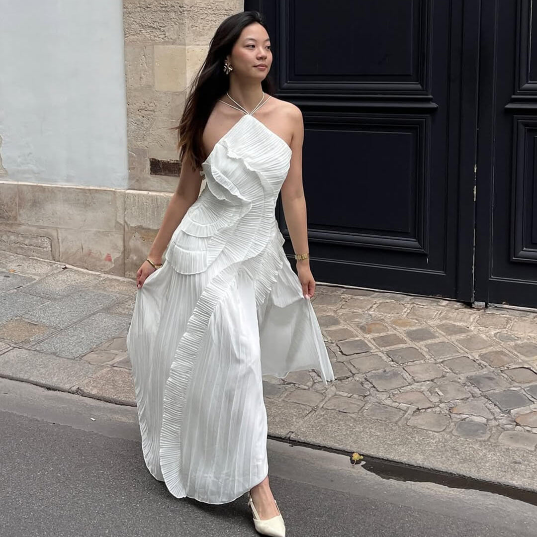 Robe en tulle à volants Ruffa