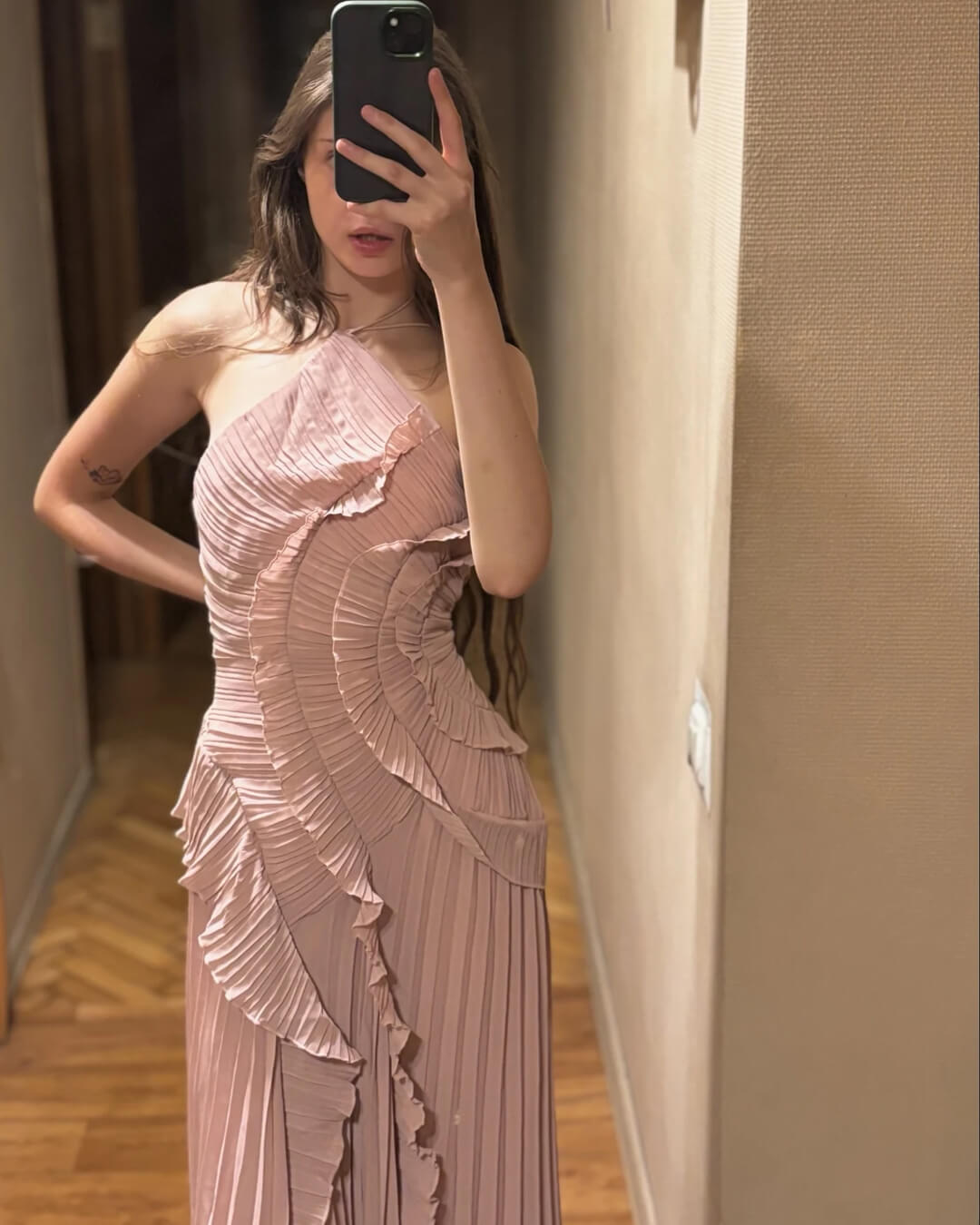 Robe en tulle à volants Ruffa