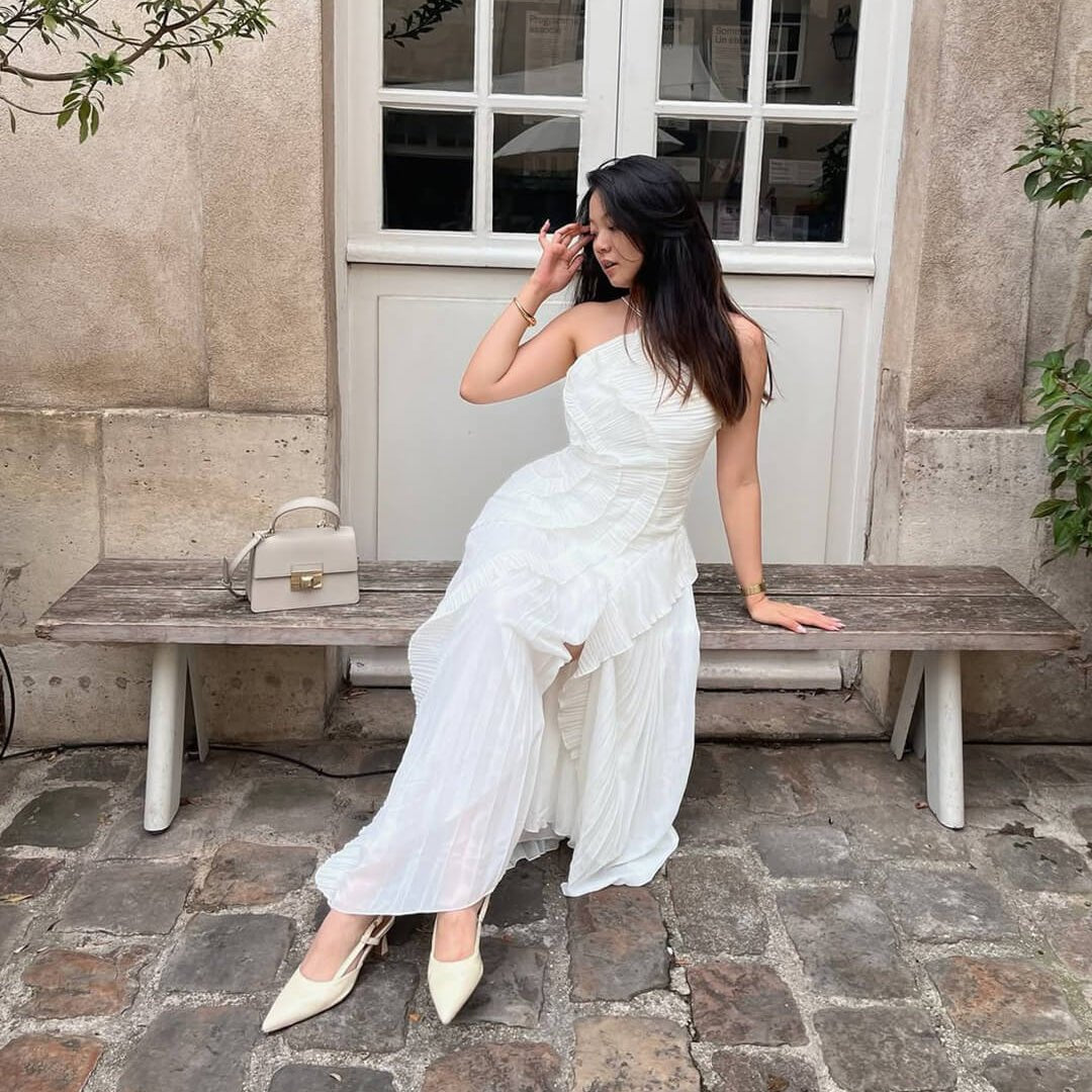 Robe en tulle à volants Ruffa
