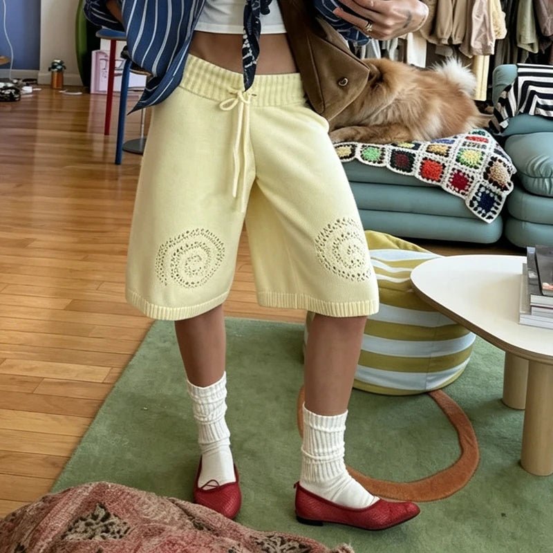 Sabina Knit Wide-Leg Culottes Shorts