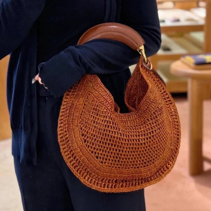 Sac tressé en forme de croissant Sabine